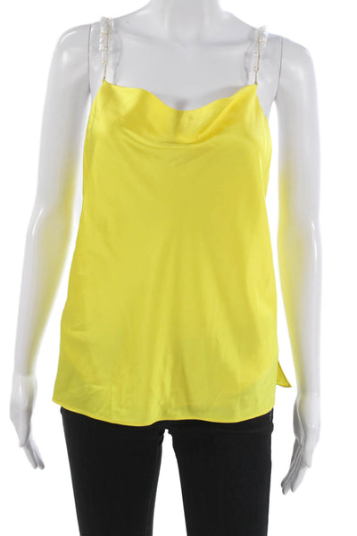 Cami NYC Womens Camisole Cowl Neck Yellow Spandex Sleeveless Size S
