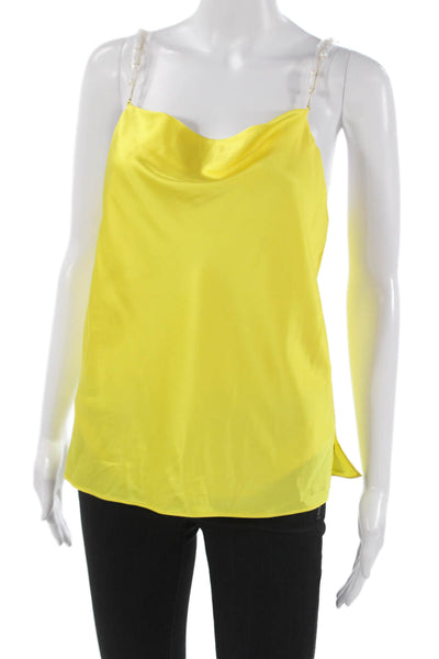Cami NYC Womens Camisole Cowl Neck Yellow Spandex Sleeveless Size S