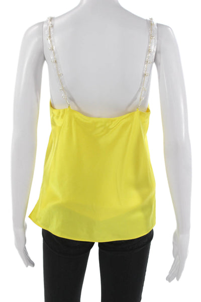 Cami NYC Womens Camisole Cowl Neck Yellow Spandex Sleeveless Size S