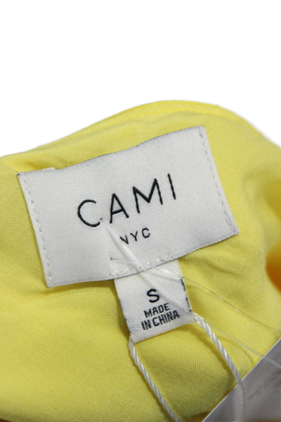 Cami NYC Womens Camisole Cowl Neck Yellow Spandex Sleeveless Size S