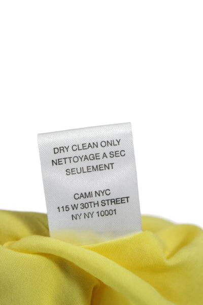 Cami NYC Womens Camisole Cowl Neck Yellow Spandex Sleeveless Size S