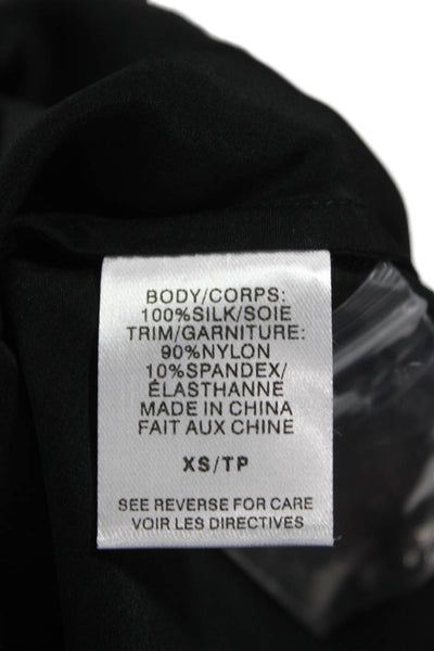 Cami NYC Women Silk Black Sleeveless Tank Round Neck Size XS