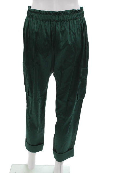 Cami NYC Womens Cargo Silk Drawstring Pants Green Size S