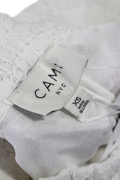 Cami NYC Women Dress Pants White Floral Nylon Pull On Size XS