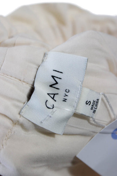 Cami NYC Women Silk Cargo Pants Drawstring Ivory Inseam 26 Size S