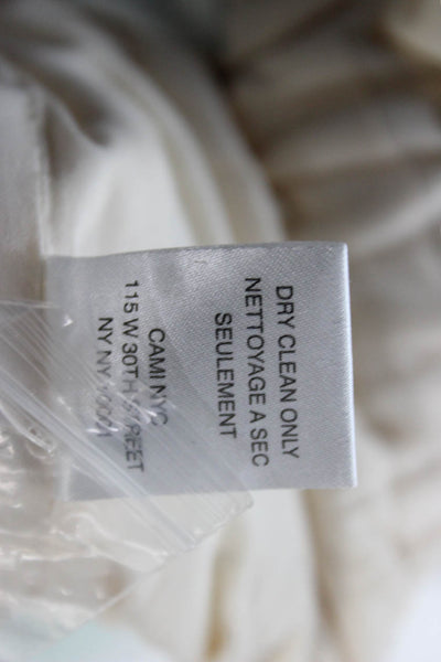 Cami NYC Women Silk Cargo Pants Drawstring Ivory Inseam 26 Size S