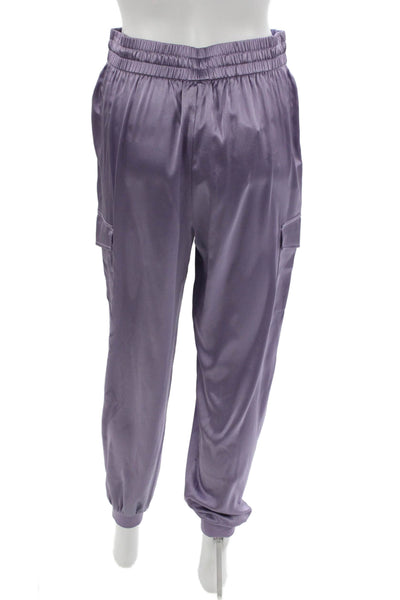 Cami NYC Womens Cargo Pants Silk Purple Drawstring Size S