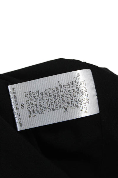Cami NYC Womens Black One Shoulder Organic Cotton One Piece Bodysuit Size 00