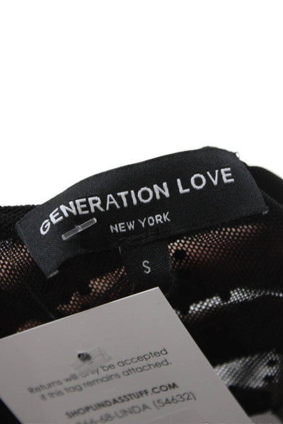 Generation Love Womens One Piece Black Sleeveless Round Neck Argyle Size S
