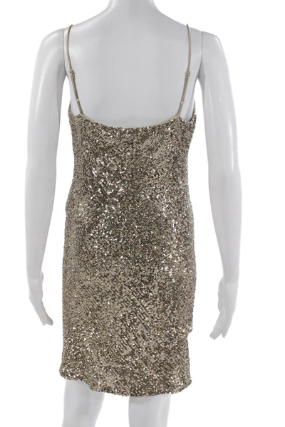 Generation Love Women Mini Cowl Neck Sleeveless Gold Dress Size S