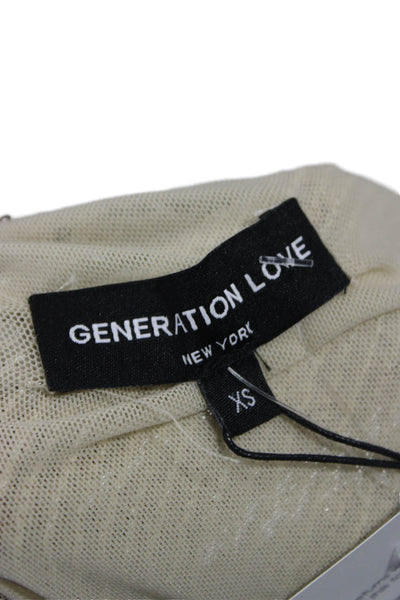 Generation Love Womens Gold Cowl Neck Sleeveless Mini Dress Size XS