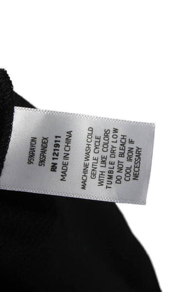 LNA Women Bodycon Dress Black Mock Neck Long Sleeve Pullover Rayon Size S