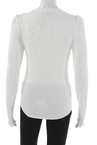 Generation Love Women Basic White Henley Long Sleeve T-Shirt Size S