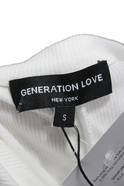 Generation Love Women Basic White Henley Long Sleeve T-Shirt Size S