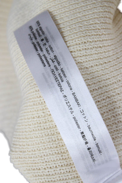 Zara Womens Basic Sleeveless Cotton Scoop Neck Sweater Ivory Size M