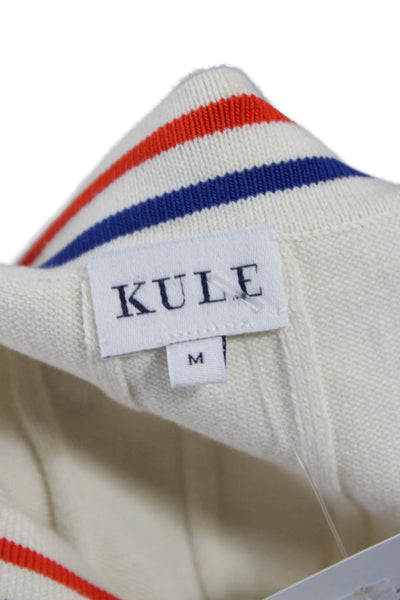 Kule Women Basic Striped Square Neck Cotton Tank Sleeveless Ivory Size M