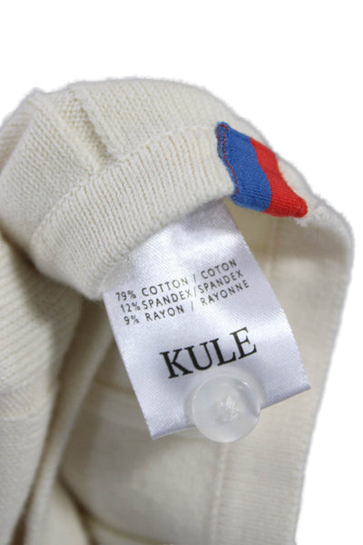 Kule Women Basic Striped Square Neck Cotton Tank Sleeveless Ivory Size M