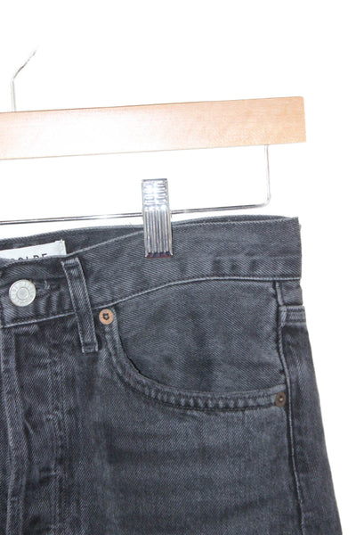 Agolde Women Straight Mid-Rise Black Cotton Jeans Size 24