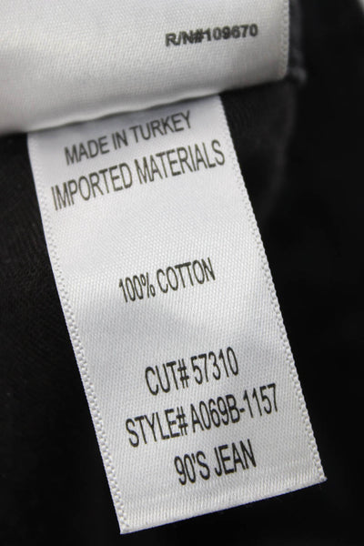 Agolde Women Straight Mid-Rise Black Cotton Jeans Size 24