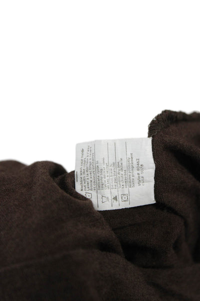 Vince Womens Boat Neck Long Sleeve Basic T-Shirt Brown Size XS