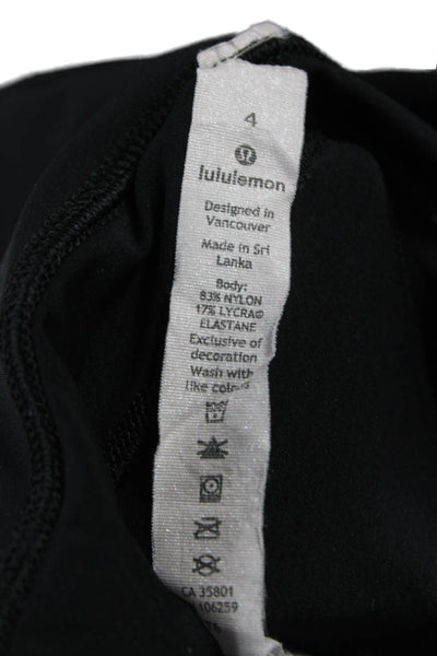 Lululemon Womens Black Ankle Nylon Solid Pull On Leggings Size 4