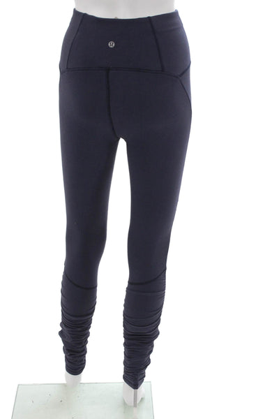 Lululemon Womens Ankle Leggings Blue Nylon Size 4