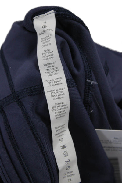 Lululemon Womens Ankle Leggings Blue Nylon Size 4