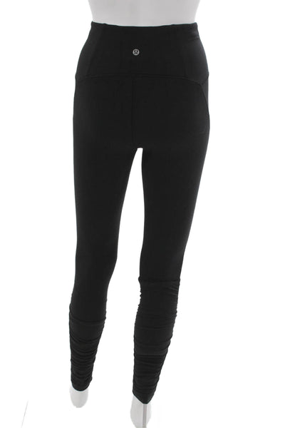Lululemon Womens Black Ankle Leggings Nylon Solid Pull On Size 2