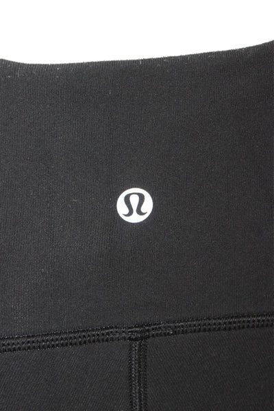 Lululemon Womens Black Ankle Leggings Nylon Solid Pull On Size 2