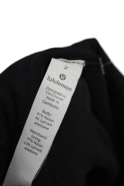 Lululemon Womens Black Ankle Leggings Nylon Solid Pull On Size 2