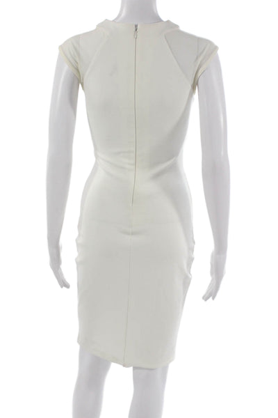 French Connection Womens Sheath Dress White Short Sleeve Knee Length Size 4