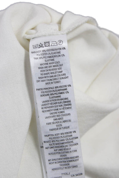 French Connection Womens Sheath Dress White Short Sleeve Knee Length Size 4
