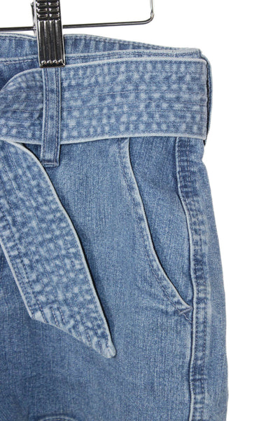 J Crew Womens Paperbag Shorts Blue Cotton Size 00