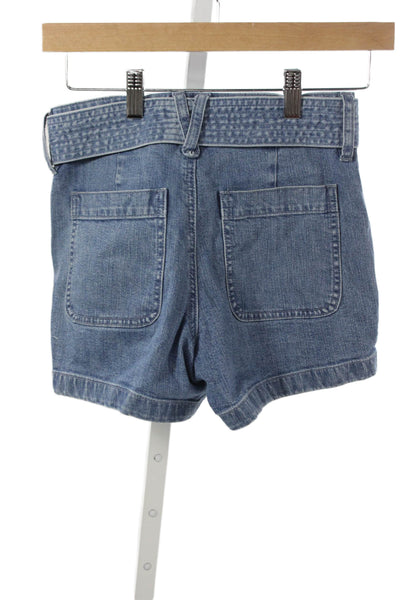 J Crew Womens Paperbag Shorts Blue Cotton Size 00