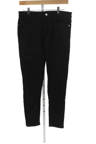 Zara Womens Black Skinny Jeans High Rise Cotton Size 12