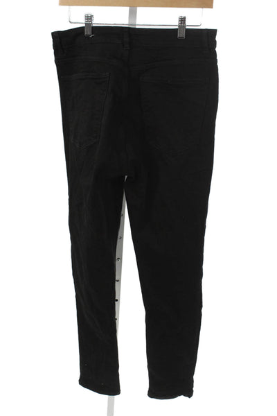 Zara Womens Black Skinny Jeans High Rise Cotton Size 12