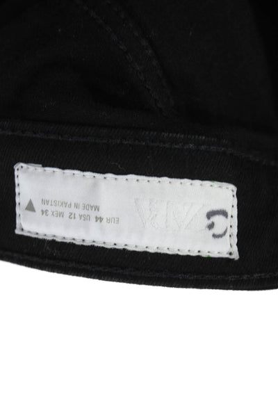 Zara Womens Black Skinny Jeans High Rise Cotton Size 12