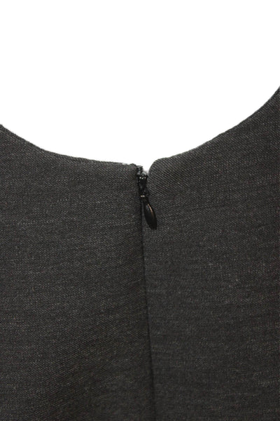 Zara Womens Shift Dress Gray Long Sleeve Boat Neck Zip Polyester Size M