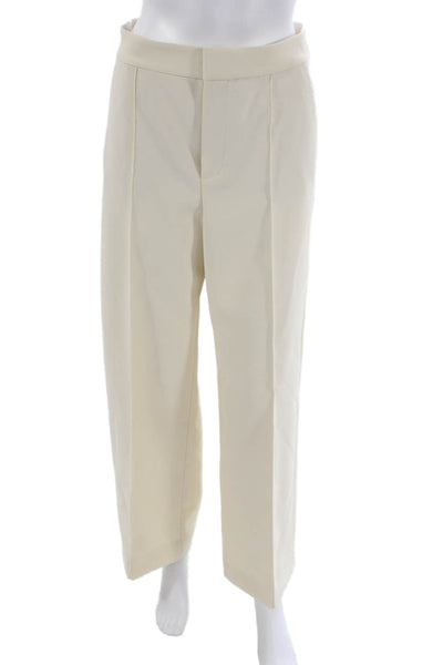 MNG Womens Single Button High Rise Pant Suit White Black Size Large/8