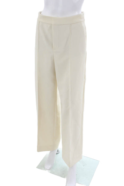MNG Womens Single Button High Rise Pant Suit White Black Size Large/8