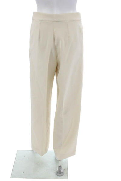 MNG Womens Single Button High Rise Pant Suit White Black Size Large/8