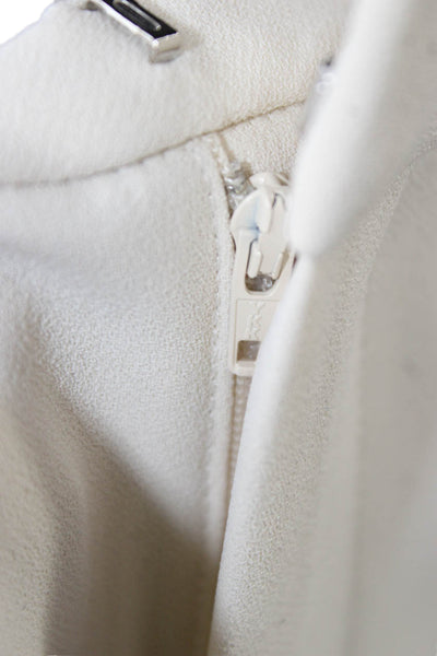 MNG Womens Single Button High Rise Pant Suit White Black Size Large/8