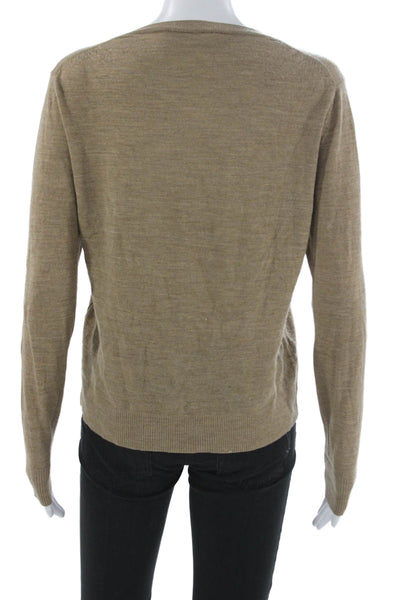 Closed Womens Pullover Sweater V-Neck Long Sleeve Beige Organic Wool Size M