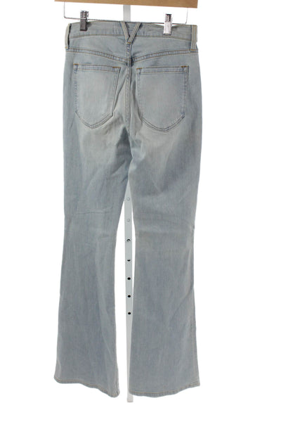 Veronica Beard Women Flared Blue Cotton Jeans High Rise Button Size 26