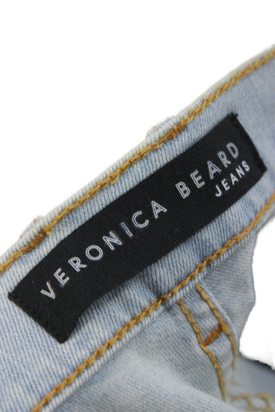 Veronica Beard Women Flared Blue Cotton Jeans High Rise Button Size 26