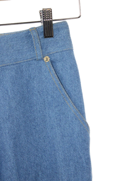 Sergio Hudson Women Flared Jeans Blue High Rise 100% Cotton Size 2