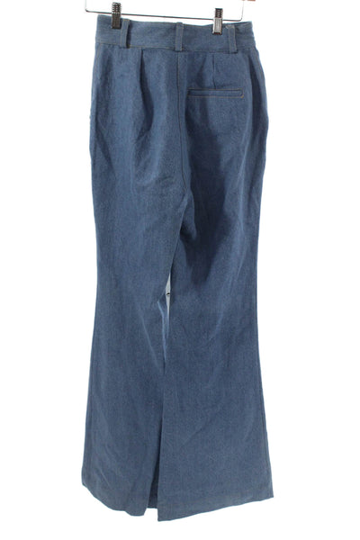 Sergio Hudson Women Flared Jeans Blue High Rise 100% Cotton Size 2