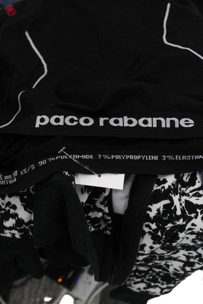Paco Rabanne Women Cropped Black Mock Neck Long Sleeve T-Shirt Size XS