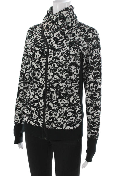 Lululemon Womens Track Jacket Floral Black High Neck Zip Size 4