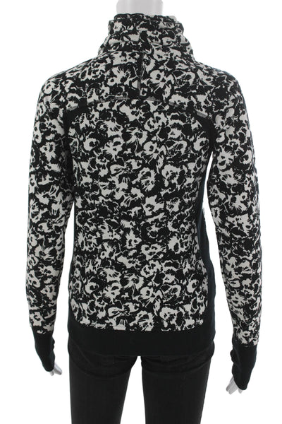 Lululemon Womens Track Jacket Floral Black High Neck Zip Size 4